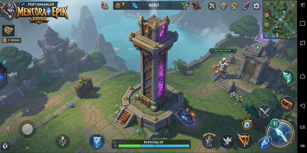 Screenshot gameplay Tower Defense 666I yang menampilkan pertempuran menegangkan.