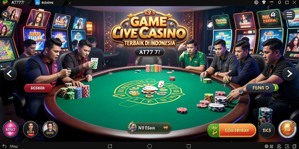 Tampilan gameplay Live Casino yang mendebarkan di AT777.