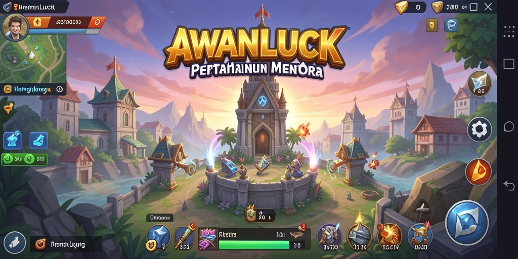Tampilan menarik dari gameplay Tower Defense AWANLUCK yang mendebarkan.