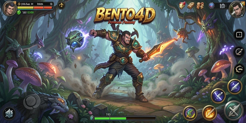 Tampilan menakjubkan dari gameplay BENTO4D di dunia fantasi.