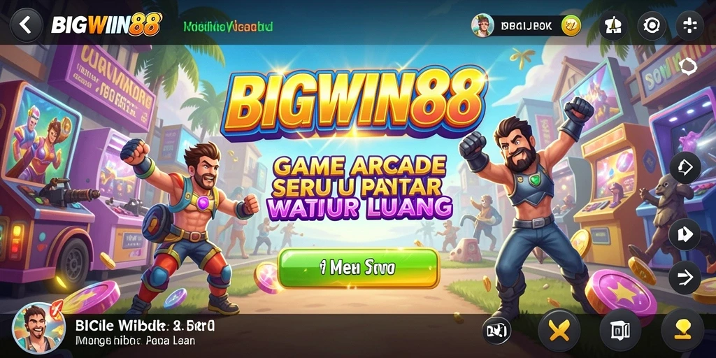 Tangkapan layar utama BIGWIN88 menunjukkan aksi gameplay Arcade yang seru dan dinamis.