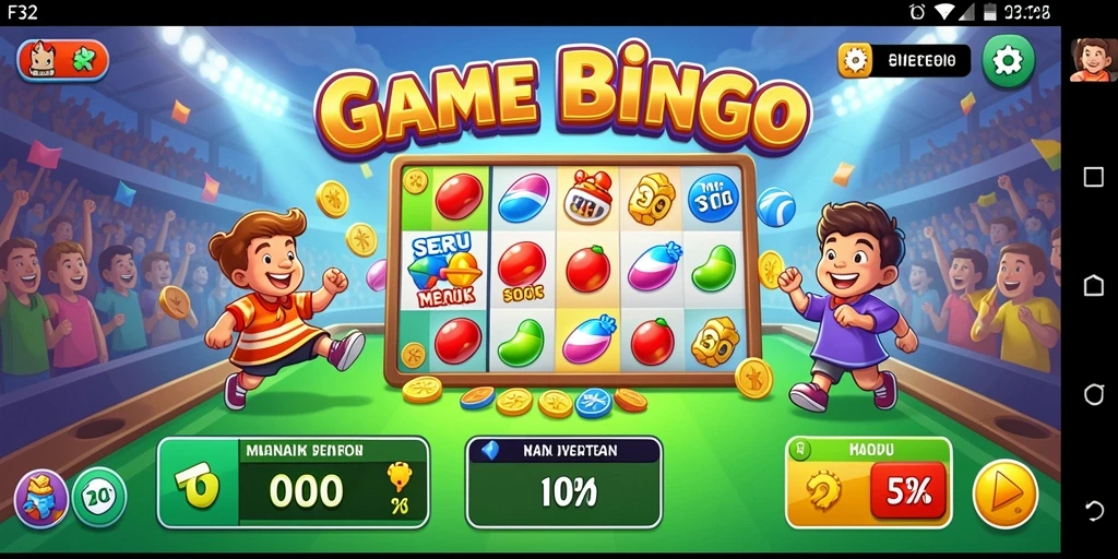 Screenshot F32 menampilkan gameplay bingo yang seru dan interaktif.