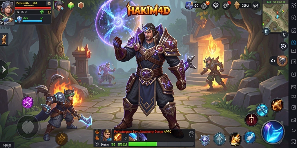 Tangkapan layar gameplay seru HAKIM4D yang menampilkan pertarungan epik.