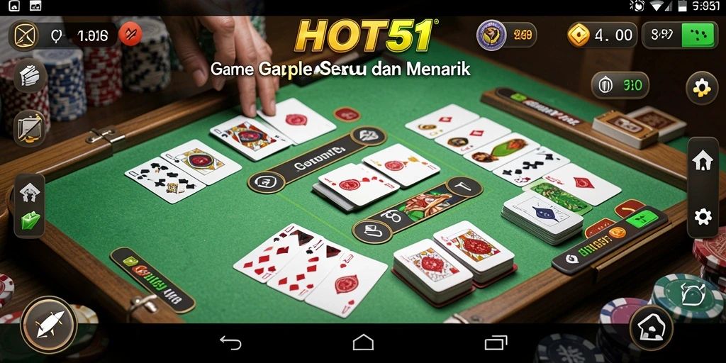 Tampilan gameplay HOT51, menunjukkan serunya bermain Gaple.