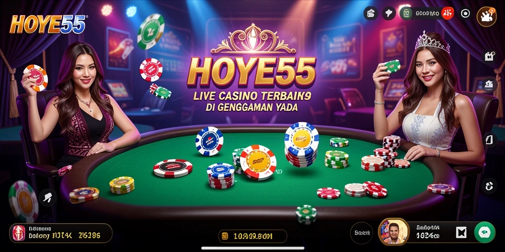 Tampilan menarik gameplay Live Casino HOYE55 dengan dealer langsung.