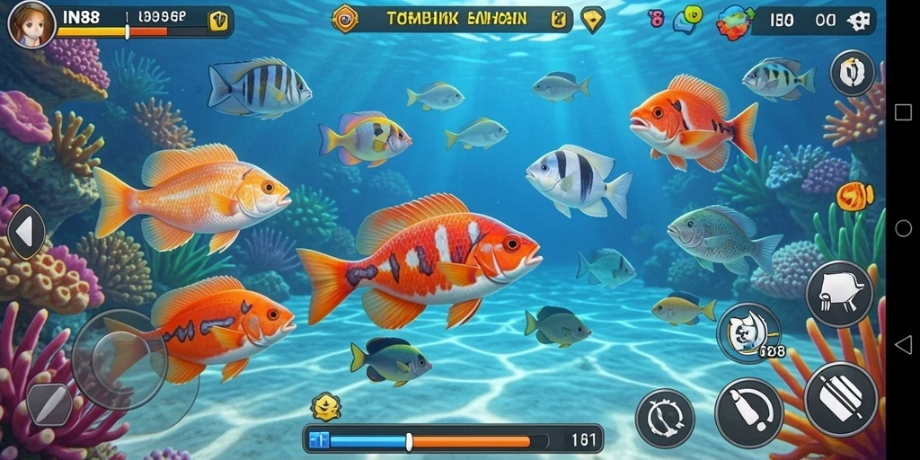 Tampilan gameplay seru dalam game Tembak Ikan IN88.