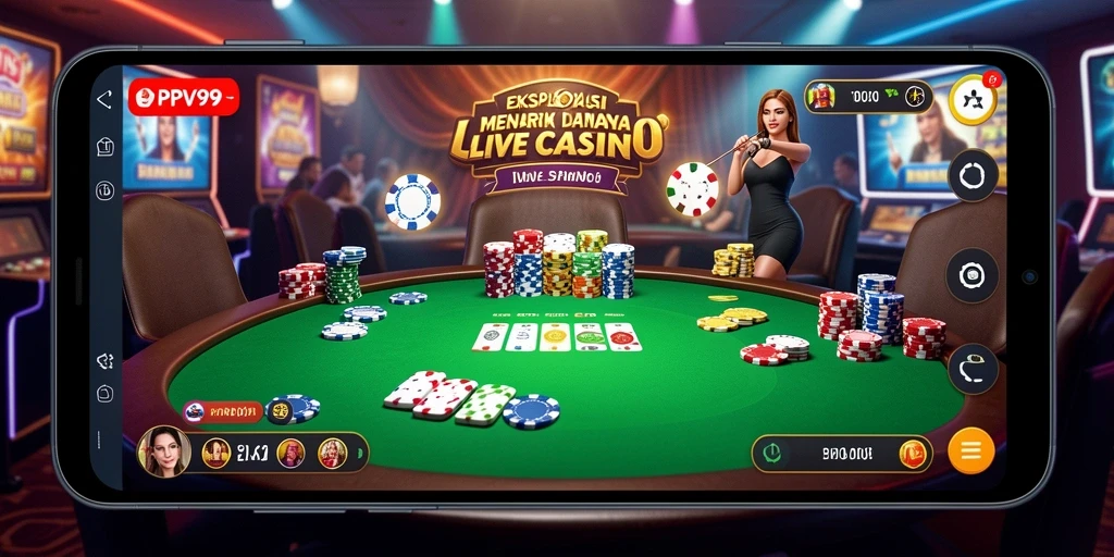 Tampilan menarik dari gameplay Live Casino di PPV99 dengan dealer langsung.